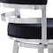 Armen Living Madrid 30" Bar Height Swivel Black Faux Leather and Brushed Stainless Steel Bar Stool LCMABABSBL30 - alternate 2